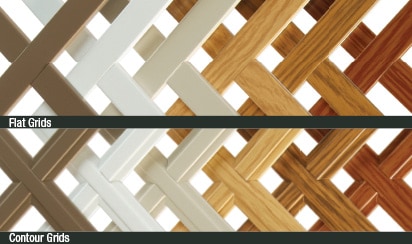 Flat grids and contour window grids in various finishes