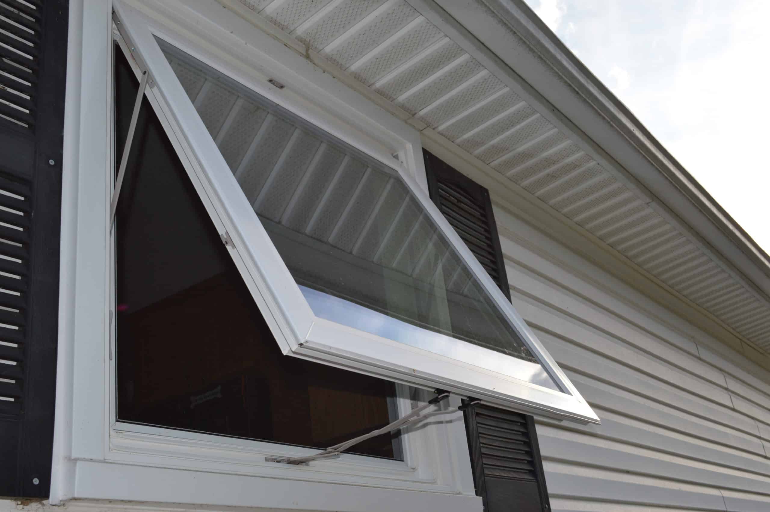 Awning exterior window open