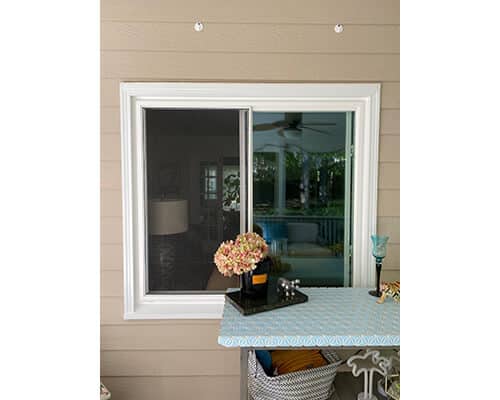 Exterior view of a slider window