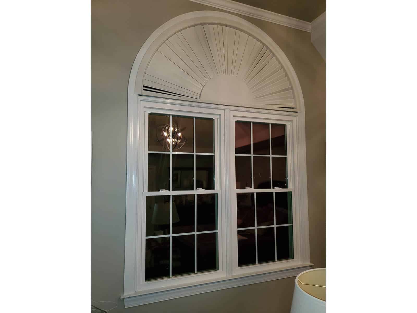 Interior view of two double hung windows