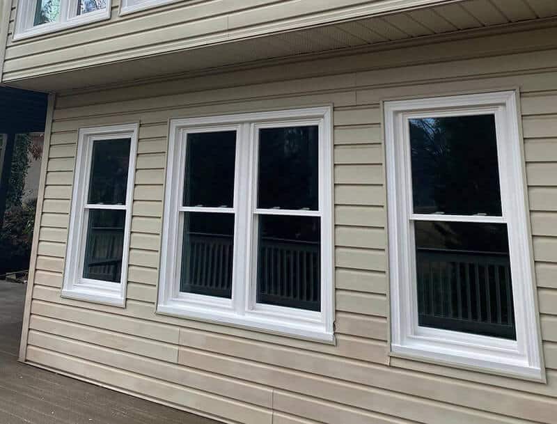 Exterior view of a home with SoftLite double hung windows