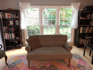 double hung windows in a living room