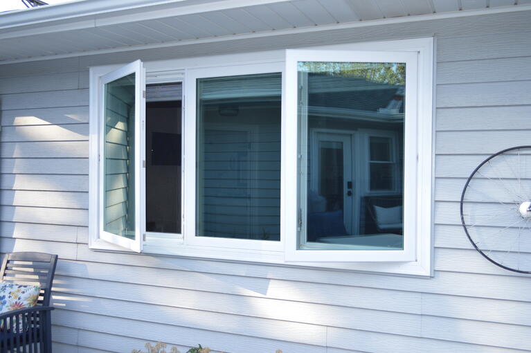 casement windows opening away from house
